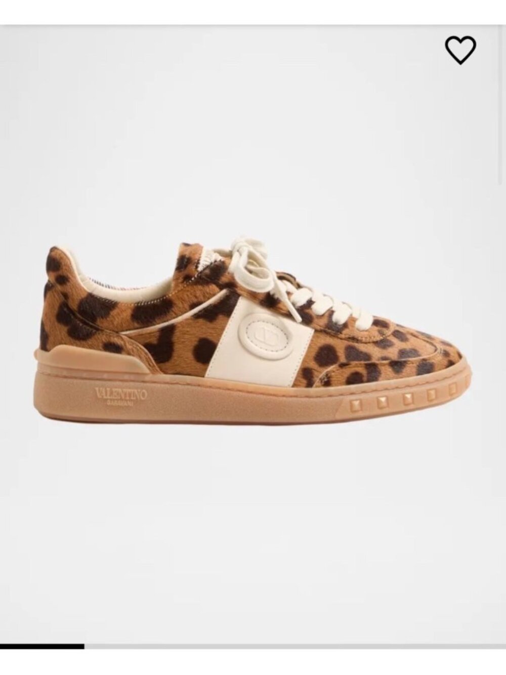 Valentino Garavani Leopard Print Sneakers With White Laces & Logo Detail Womens
